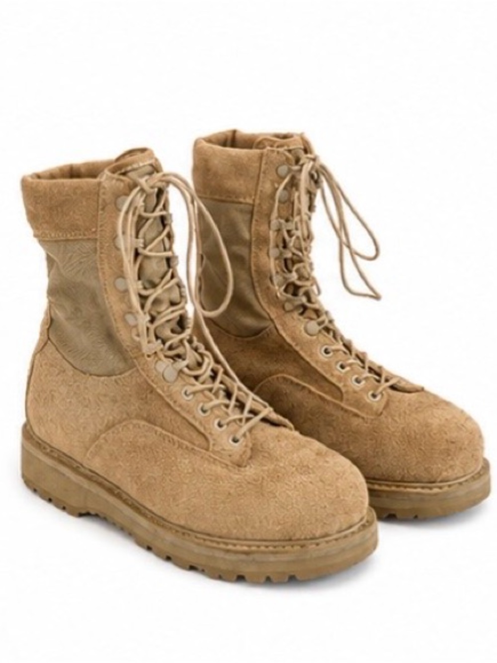 Vintage Canadian Army Beige Suede Desert Combat Boots Vibram Sole/Womens Size 7